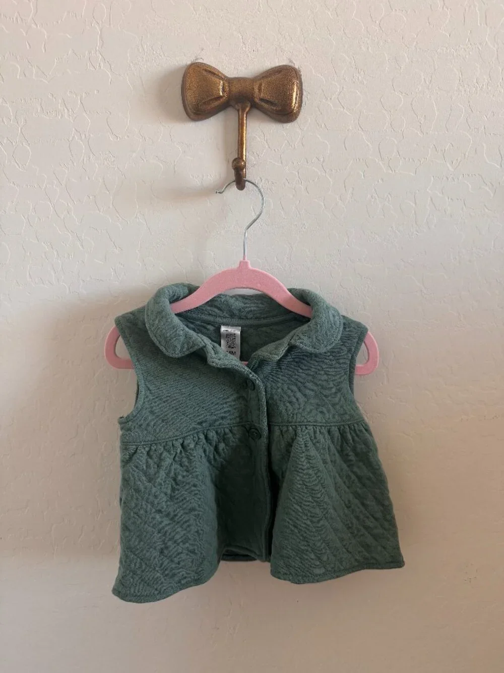 Carter’s green quilted peplum vest (12M)